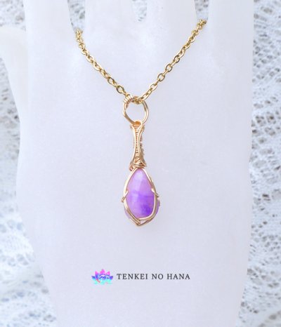 画像1: ハートの癒しと開放∞ピンクスギライト統合のグリッド巻き®ペンダントトップ（A）◇