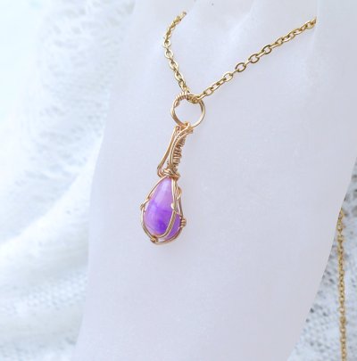 画像5: ハートの癒しと開放∞ピンクスギライト統合のグリッド巻き®ペンダントトップ（A）◇