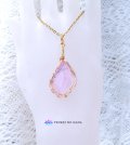 希少なピンキーピンクアンダラ統合のグリッド巻き®ペンダントトップ◇
