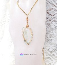 オーシャンブルーホワイトクリアアンダラ統合のグリッド巻き®ペンダントトップ◇