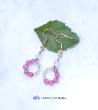 愛深まる幸運のお守り＊ピンクトパーズピアス◇