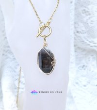 心の影を光へと導く高い霊性を宿したガウリシャンカールスモーキークォーツ統合のグリッド巻き®ネックレス◇