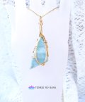 天地を繋げ愛の源泉へと促すアゾゼオブルーグリーンアゼツライト統合のグリッド巻き®ペンダント◇