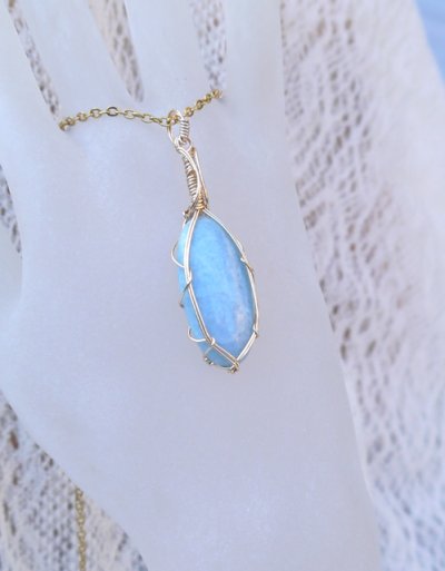 画像3: 聖者のような優しい色合いを放つ祝福の石＊ビオラン（ブルーダイオプサイド ）統合のグリッド巻き®ペンダントトップ◇(D)