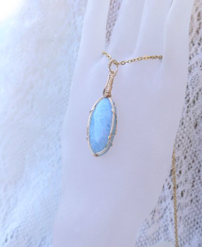 画像5: 聖者のような優しい色合いを放つ祝福の石＊ビオラン（ブルーダイオプサイド ）統合のグリッド巻き®ペンダントトップ◇(Ｃ)