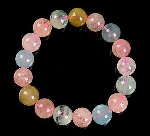 画像4: 高品質ミックスベリルブレスレット12.5mm◇ (4)