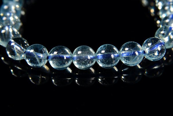 画像2: 高品質アクアマリンブレスレット7.0mm◇ (2)