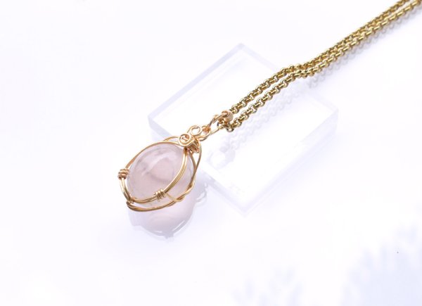 画像5: 高品質ローズクォーツペンダントトップ◇（Ａ）30%OFF!!6800円→4760円 (5)