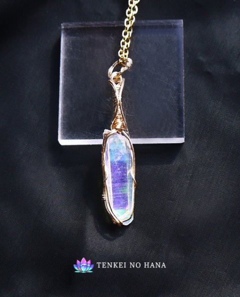 画像1: オーラに輝きを与えるエンジェルオーラ統合のグリッド巻き®ペンダントトップ◇(H) (1)